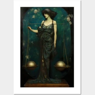 Libra the Scales Zodiac Illustration Posters and Art